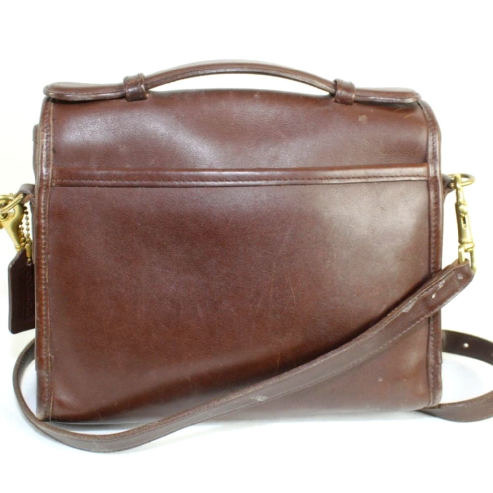 💐Vintage Coach Mahogany Brown Leather Court Crossbody purse 9870 - Picture 3 of 4